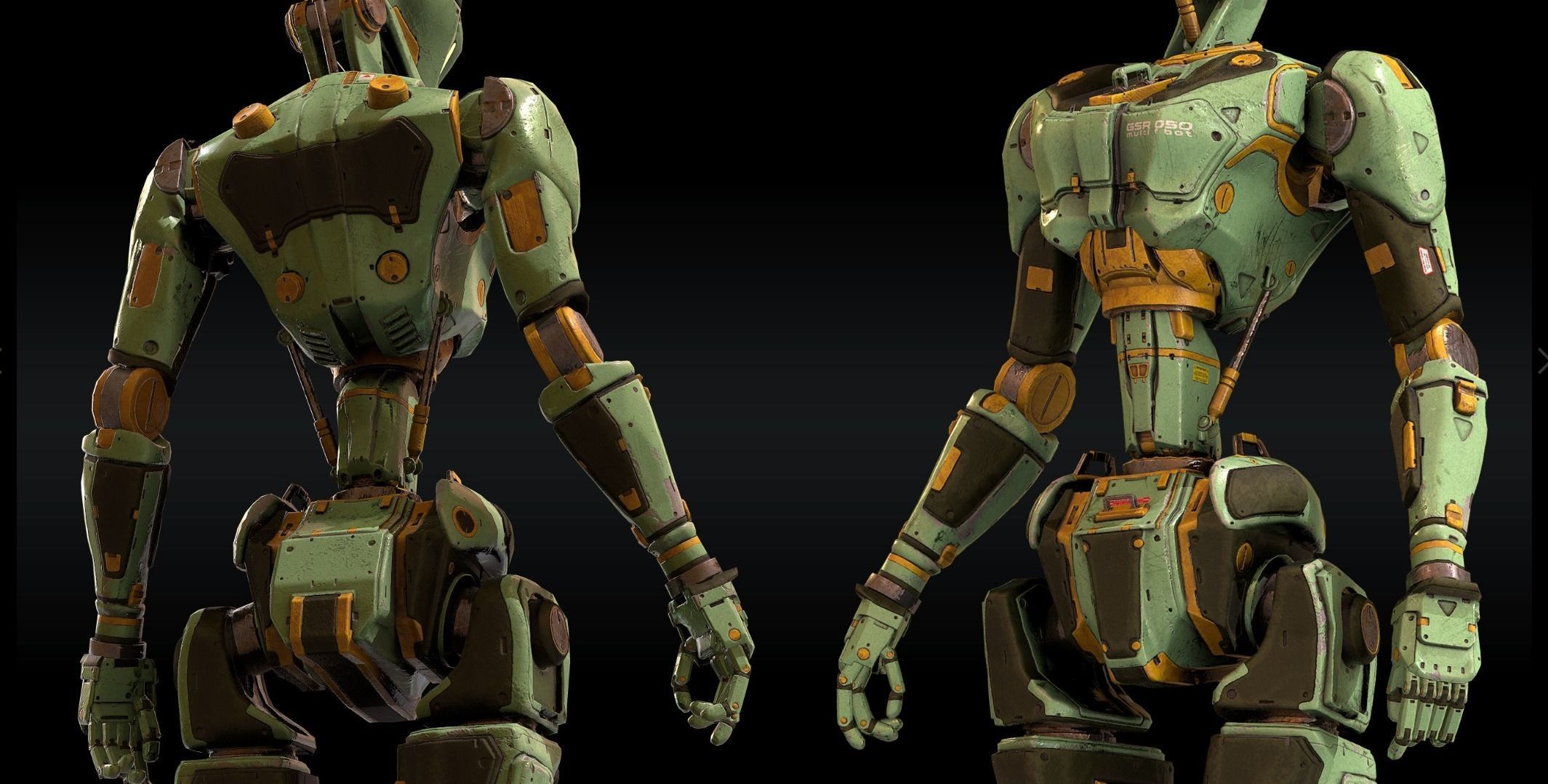 Humanoid Robot GSR050 Low-poly 3D model_4