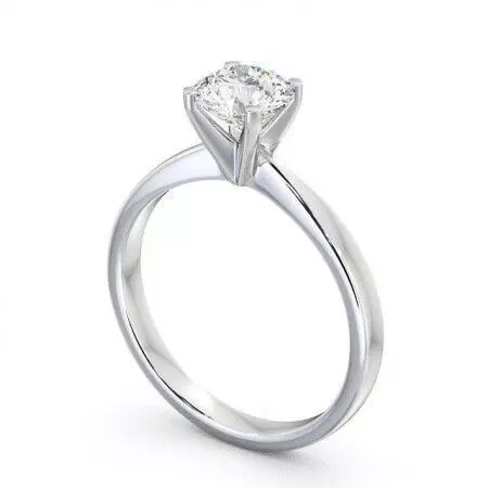 stl file solitaire diamond engagement ring gold 3D print model_0