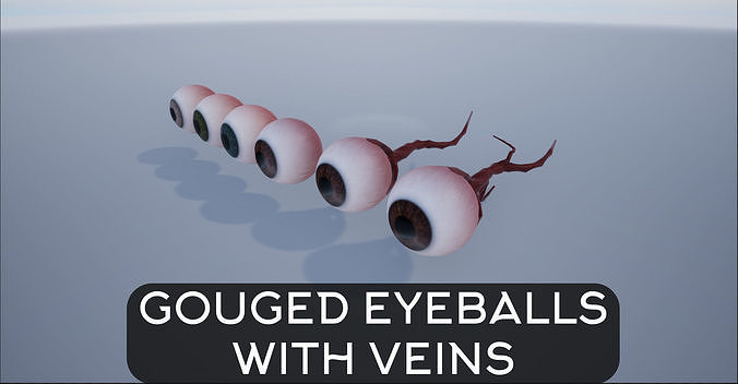 Gouged Eyeball with veins Low-poly 3D model
