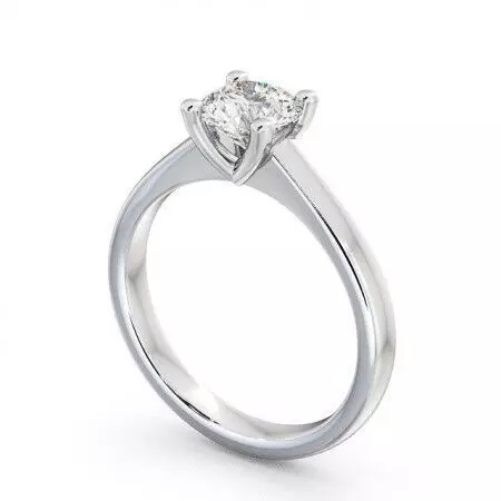stl file solitaire diamond engagement ring gold 3D print model_0