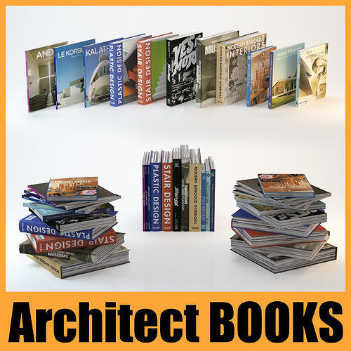 Architecture and Design Taschen and Daab books Low-poly 3D model