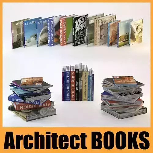Architecture and Design Taschen and Daab books Low-poly 3D model