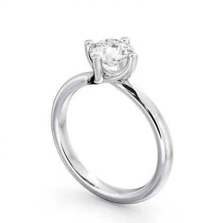 stl file solitaire diamond engagement ring gold 3D print model_0