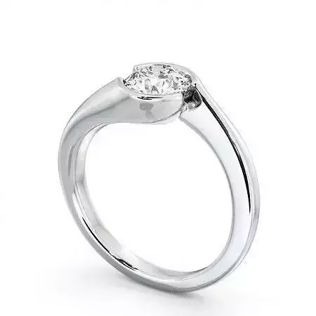 stl file engagement ring with round diamond
