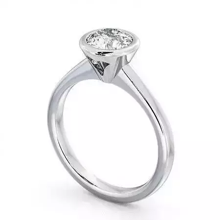 stl file engagement ring with round cut diamond