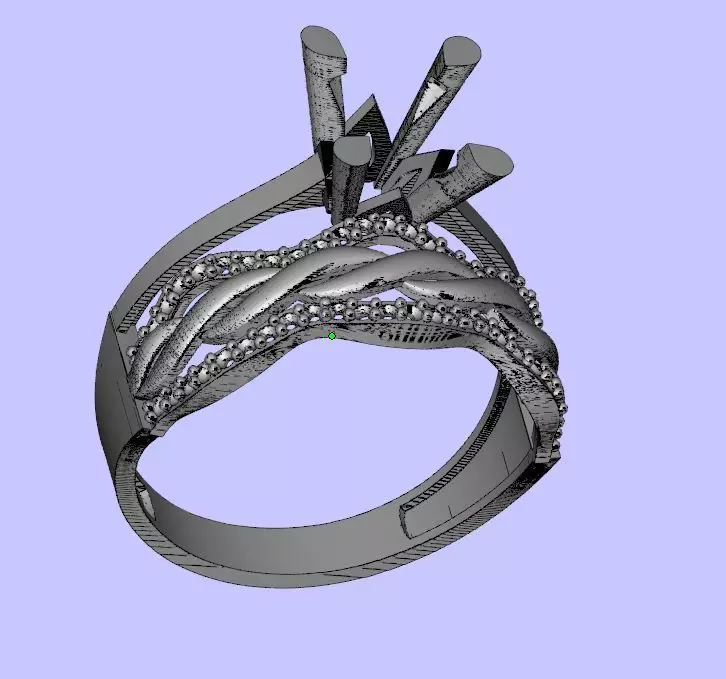 twin ring  3D print model_0