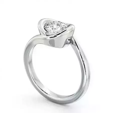 stl file engagement ring with heart shaped diamond