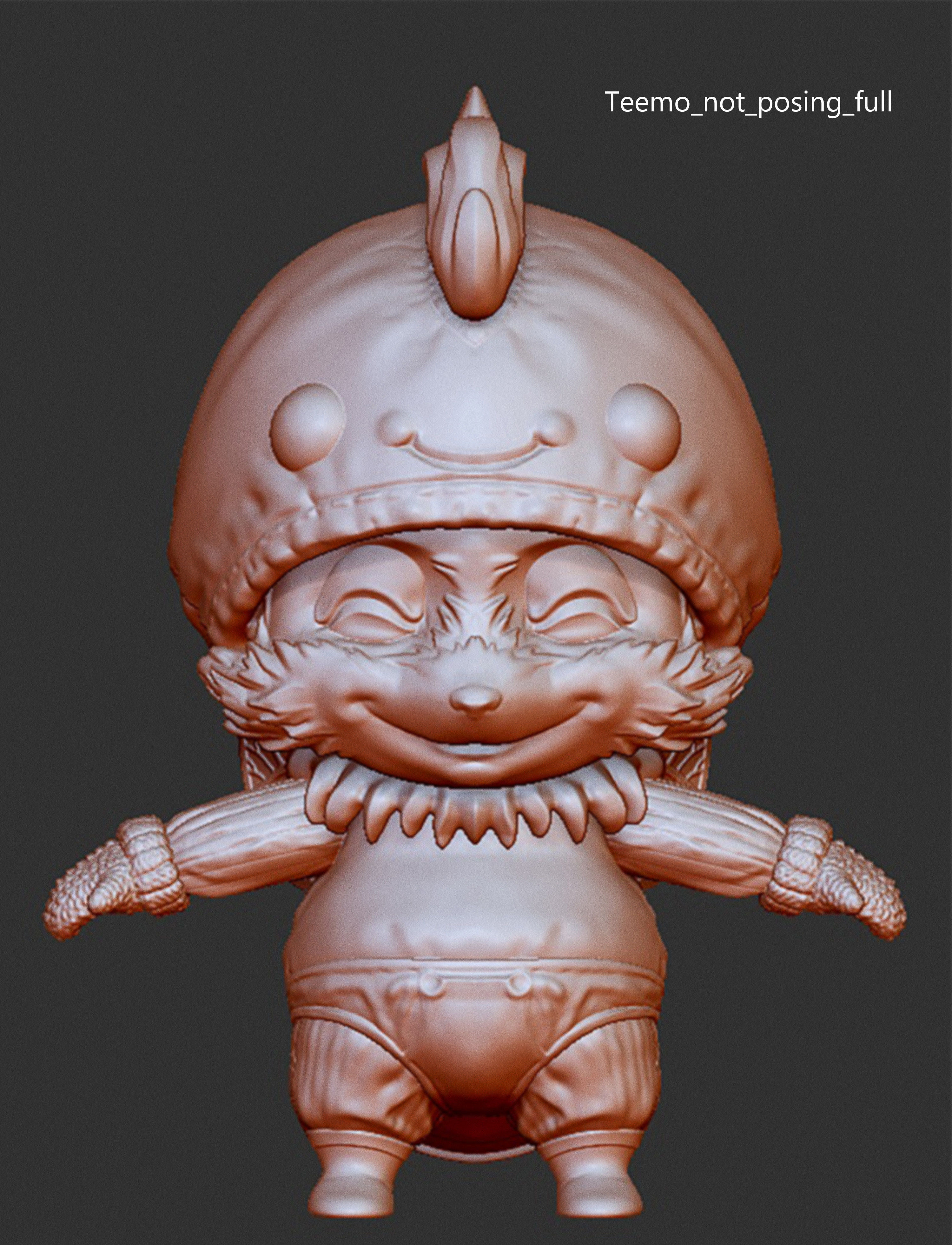 Teemo figurine with bow and arrow 3D print model_4