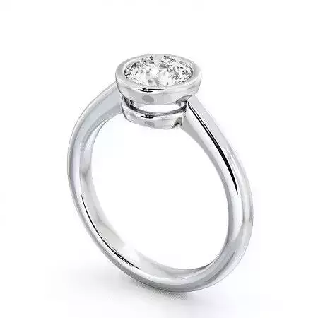 stl file engagement ring with round brilliant cut diamond