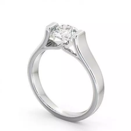 stl file solitaire diamond engagement ring gold 3D print model_0