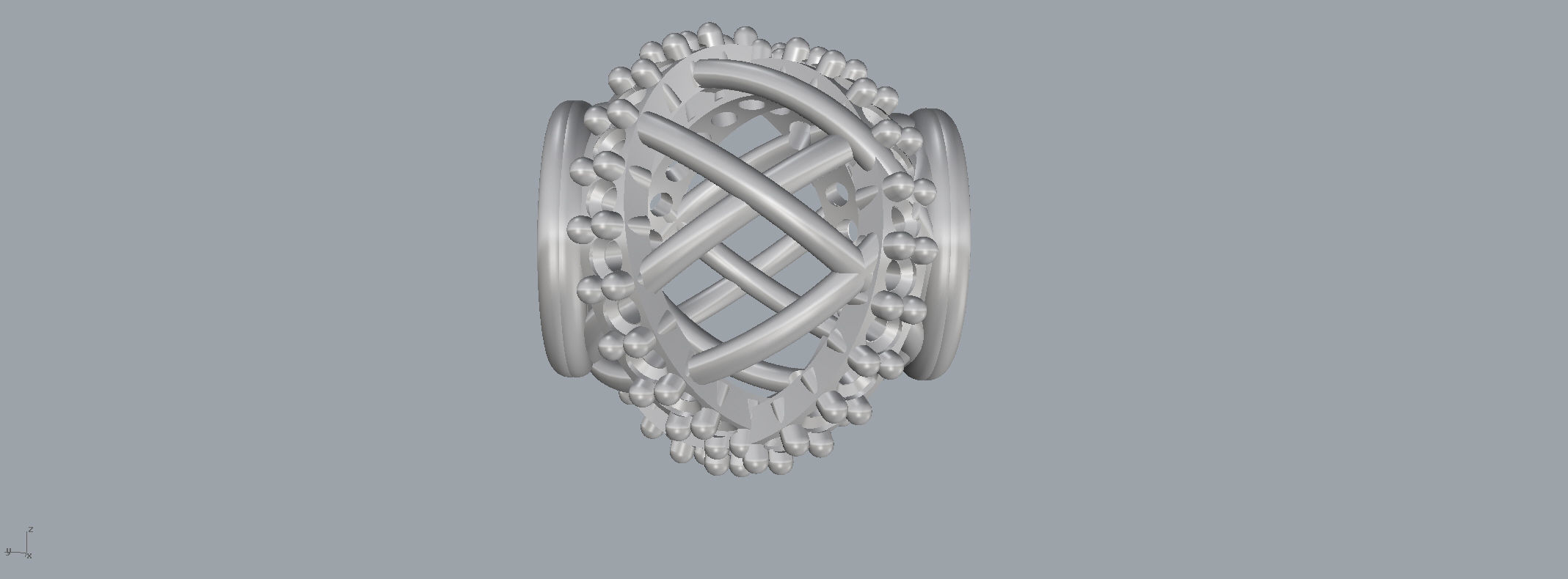 Pandora silver ring with diamonds 3D print model_1