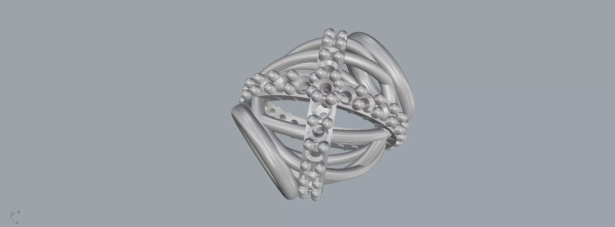 Pandora silver ring with diamonds 3D print model_0