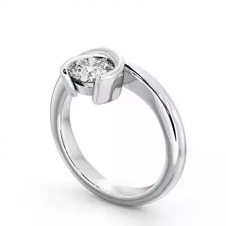 stl file solitaire engagement ring with round brilliant cut diamond