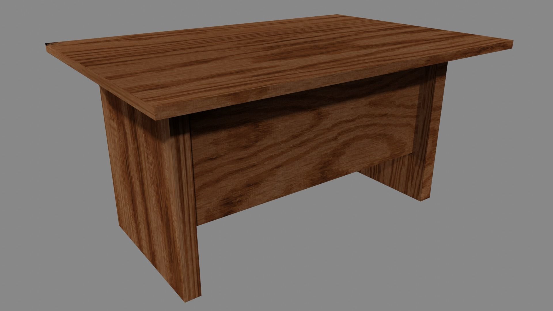 table wooden Low-poly 3D model_3