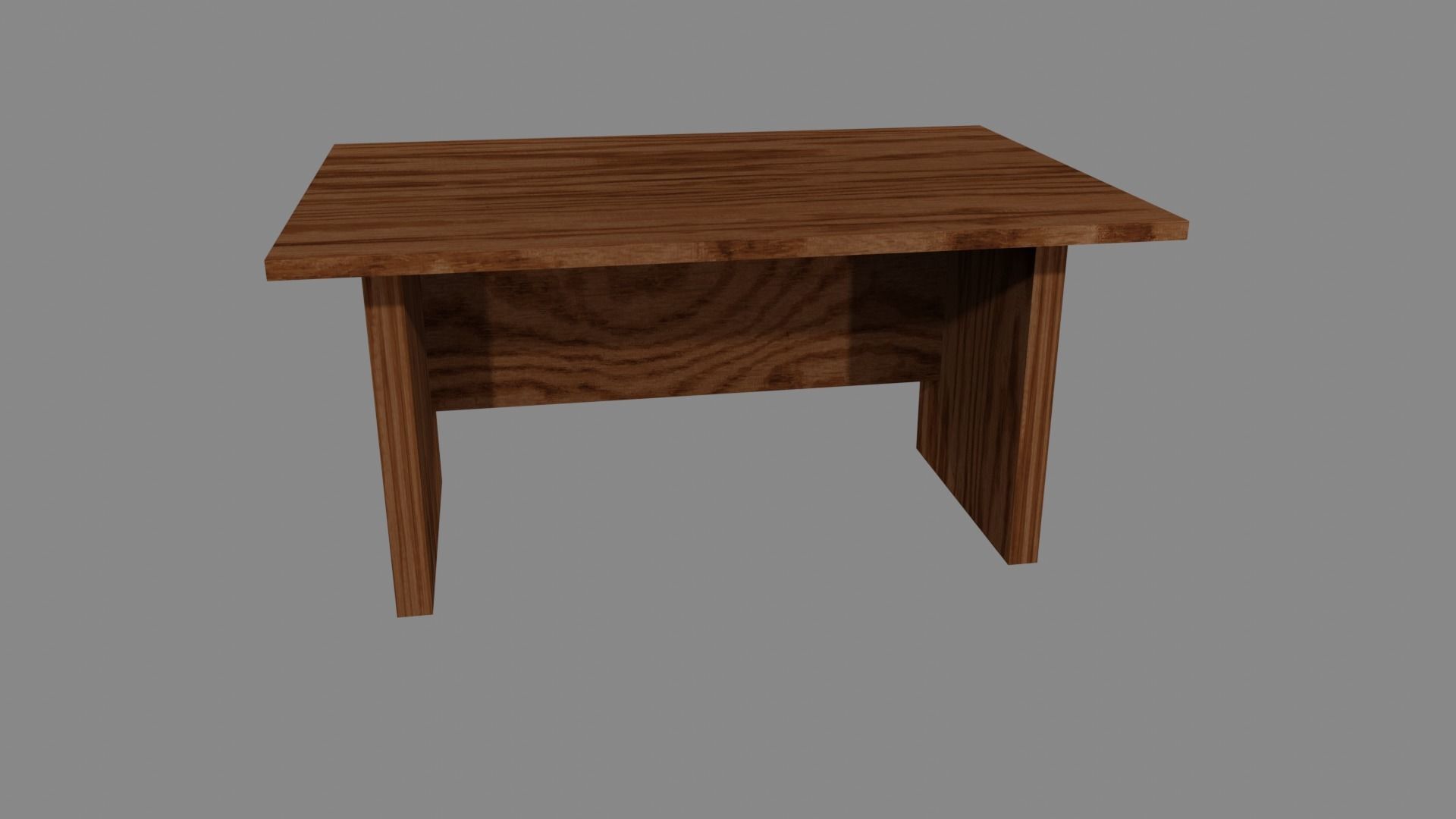 table wooden Low-poly 3D model_1