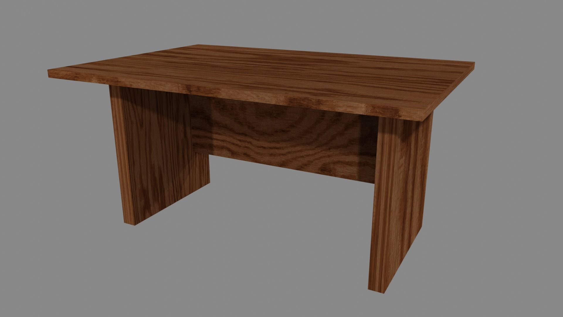 table wooden Low-poly 3D model_2