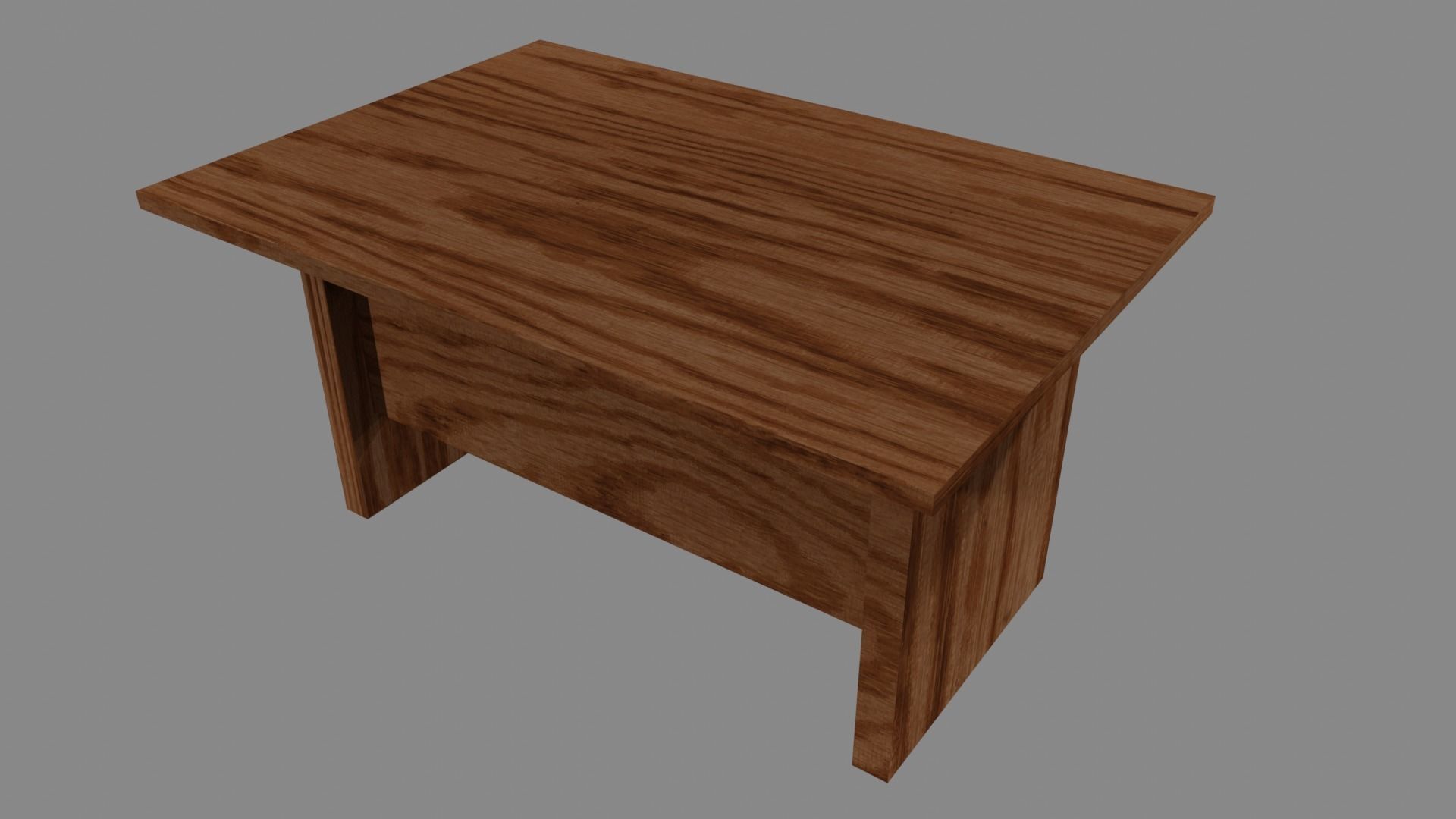 table wooden Low-poly 3D model_4