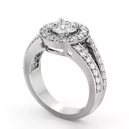 stl file halo diamond engagement ring