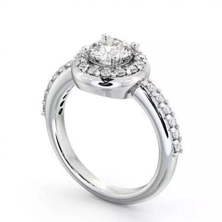 stl file halo diamond engagement ring gold - laurel 3D print model_0