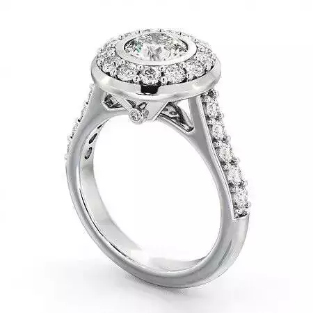 stl file halo diamond engagement ring