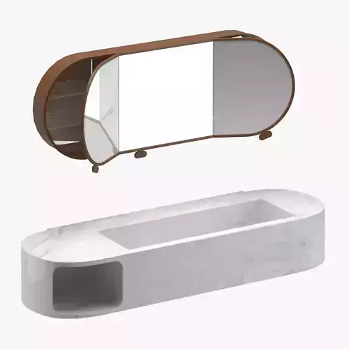 Wash Basin and Mirror 3D model