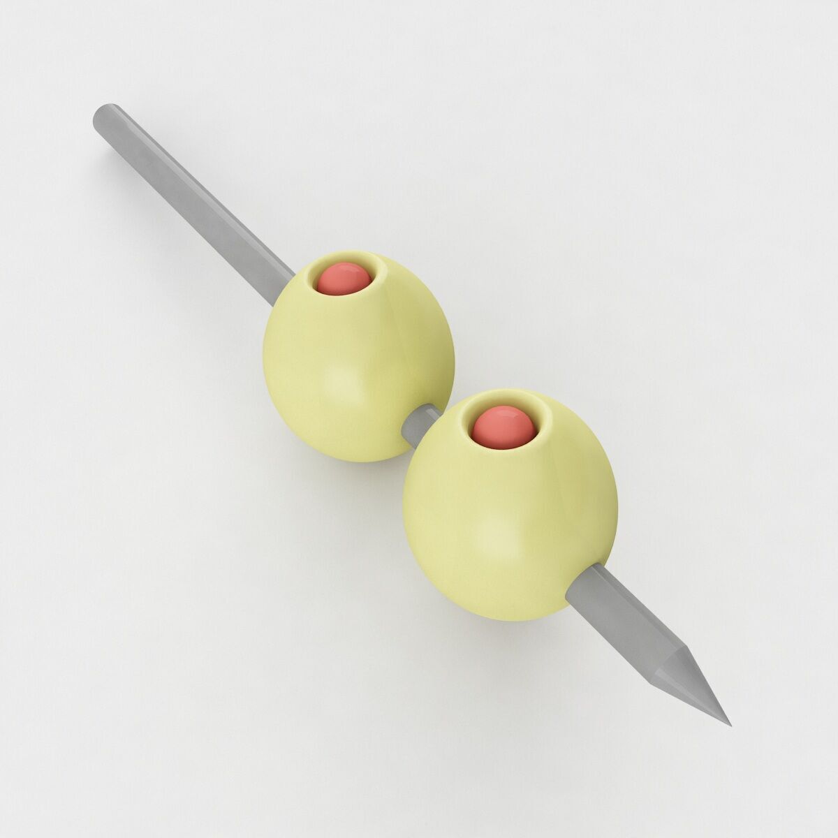 Martini glass with olives 3D model_2