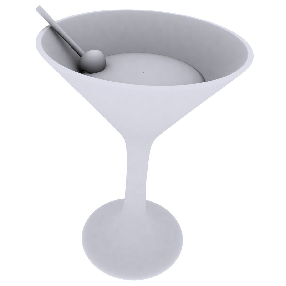 Martini glass with olives 3D model_3