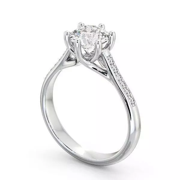 stl file solitaire diamond engagement ring gold 3D print model_0