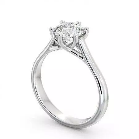 stl file solitaire diamond engagement ring gold 3D print model_0