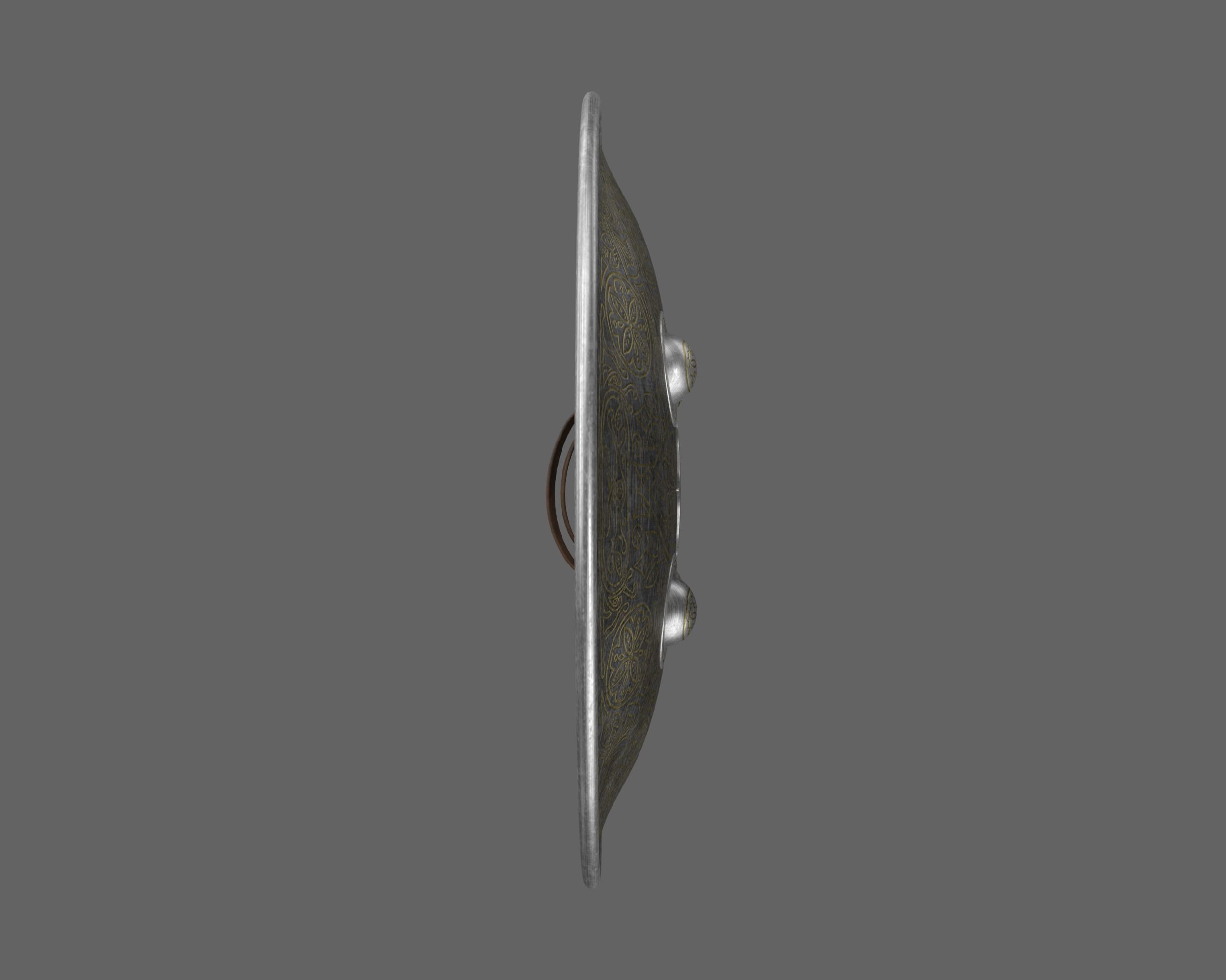 Ancient Indo Persian Dhal Low-poly 3D model_8