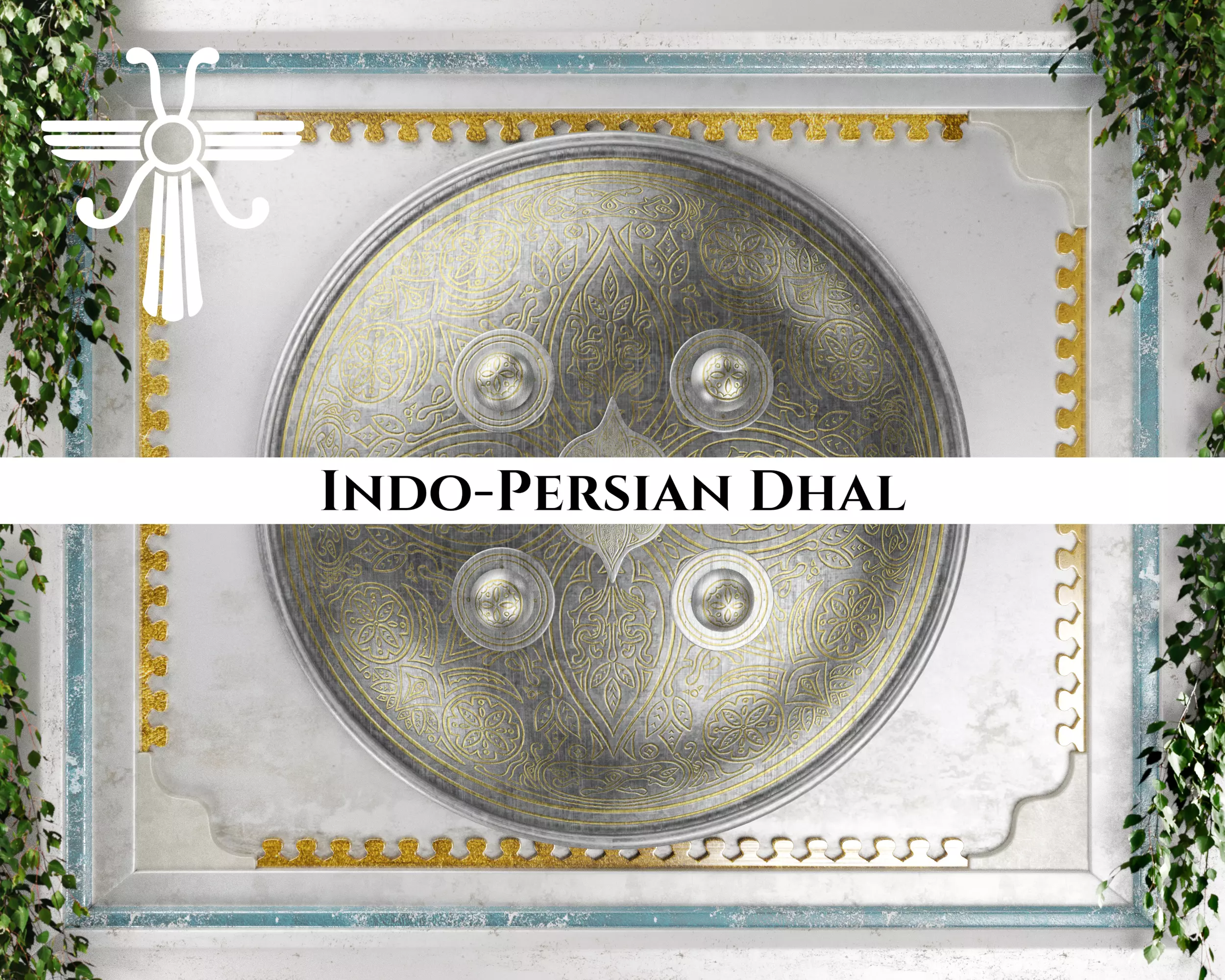 Ancient Indo Persian Dhal Low-poly 3D model_0