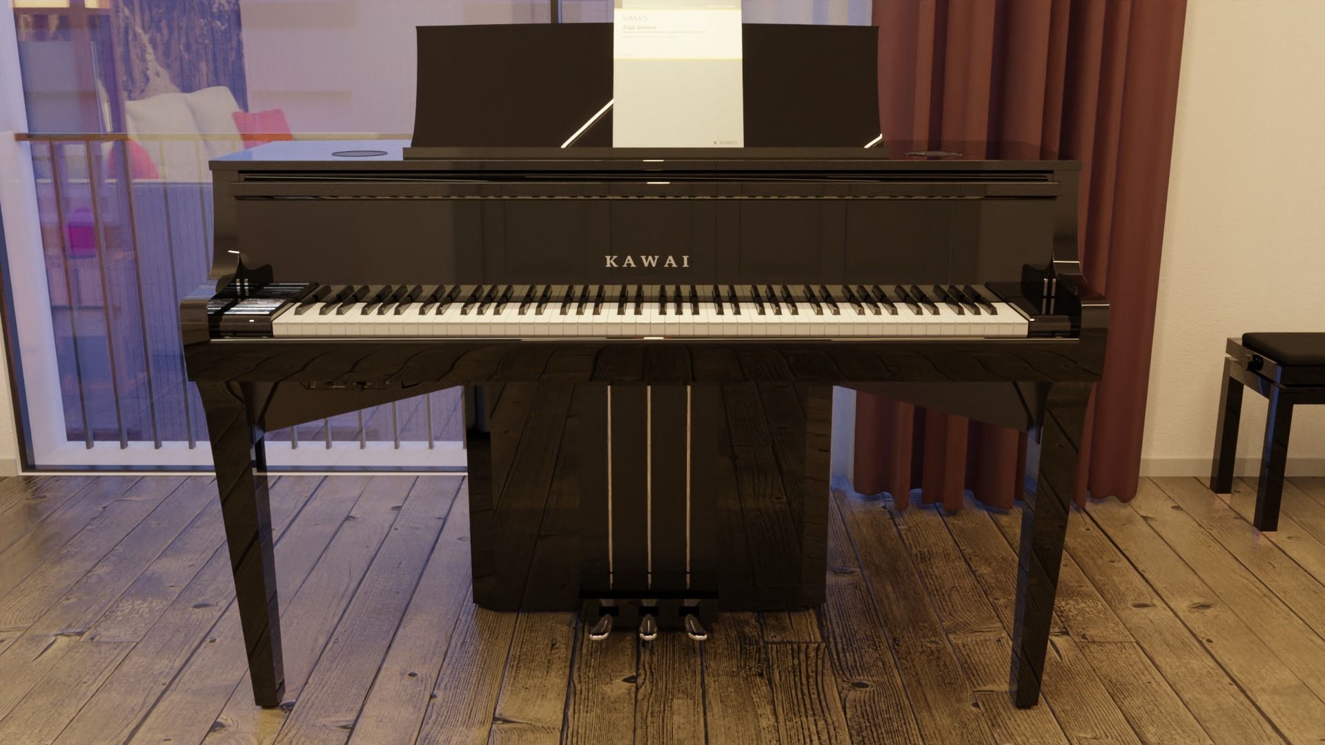 Kawai NV10 Hybrid Piano 3D model_1