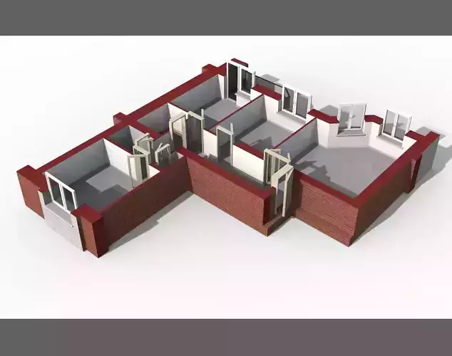 3D Floor Plan Section of apartment