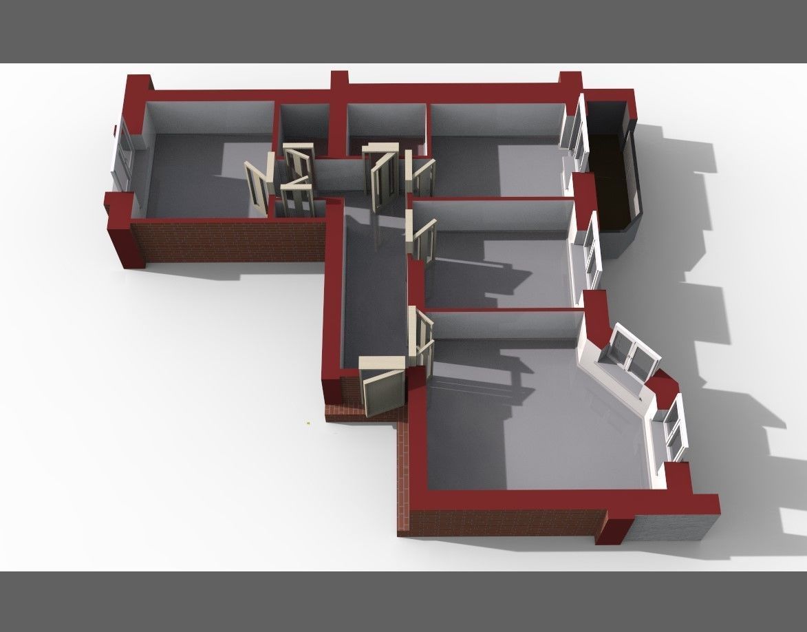 3D Floor Plan Section of apartment 3D model_7