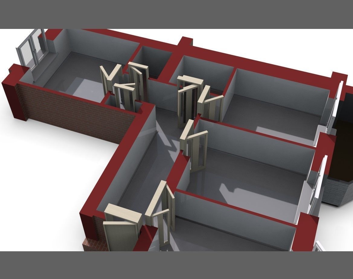 3D Floor Plan Section of apartment 3D model_4
