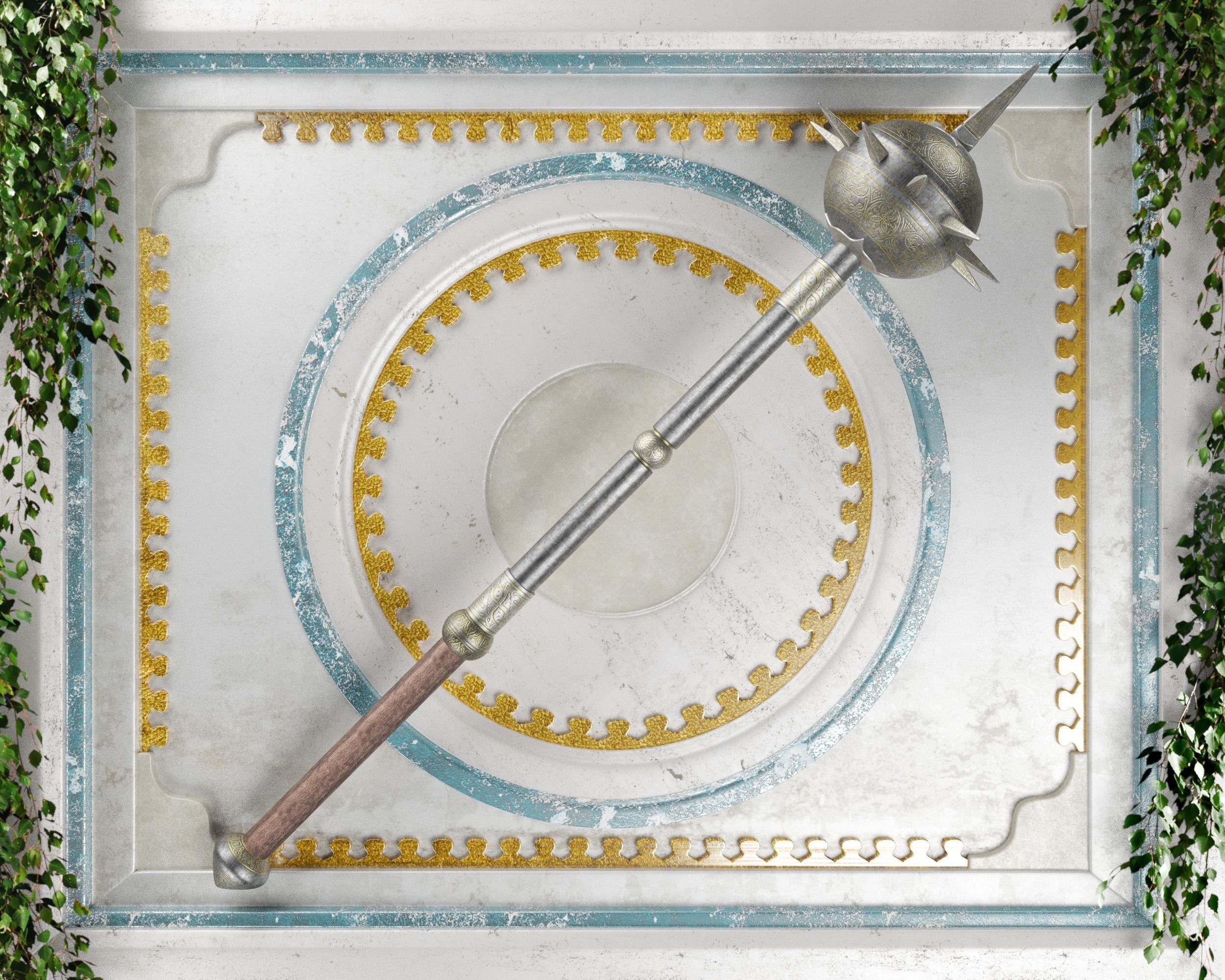 Ancient Indo Persian Gurj Low-poly 3D model_18