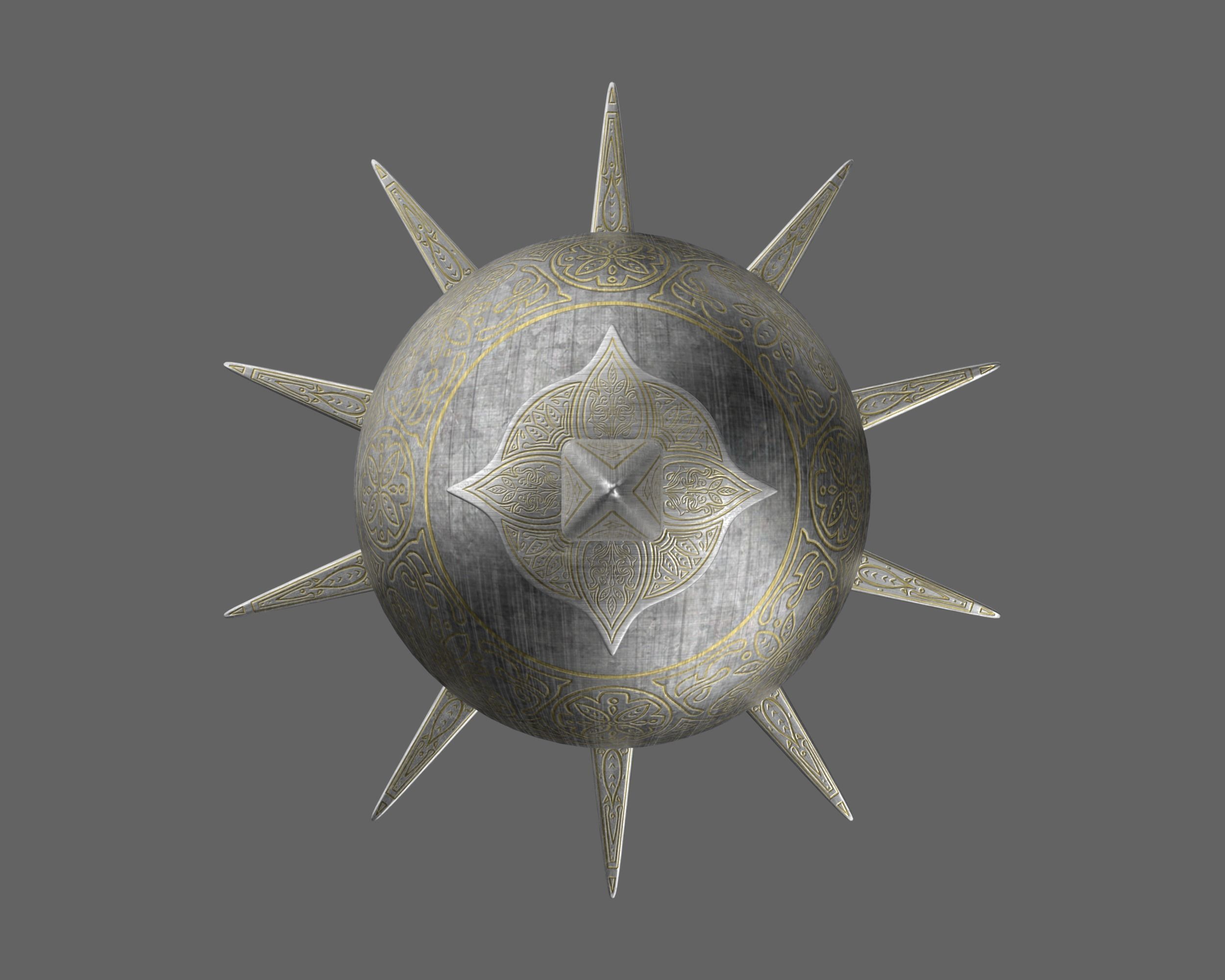 Ancient Indo Persian Gurj Low-poly 3D model_11