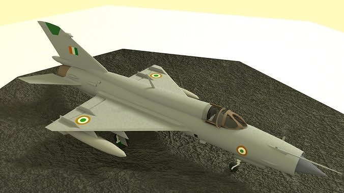 MiG-21 indian fighter jet Low-poly 3D model