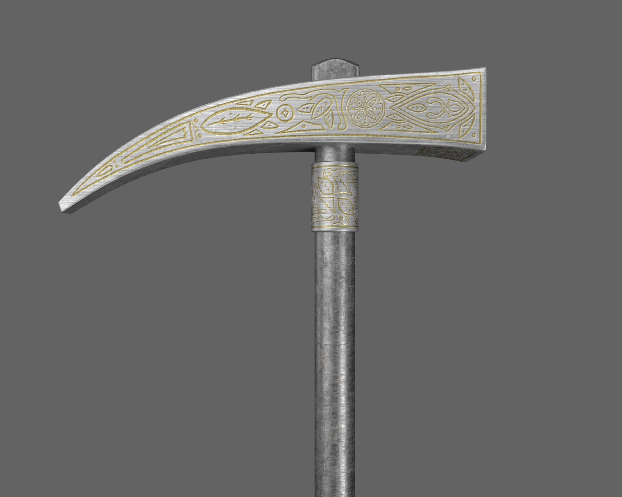 Ancient Indo Persian Zaghnal Low-poly 3D model_8