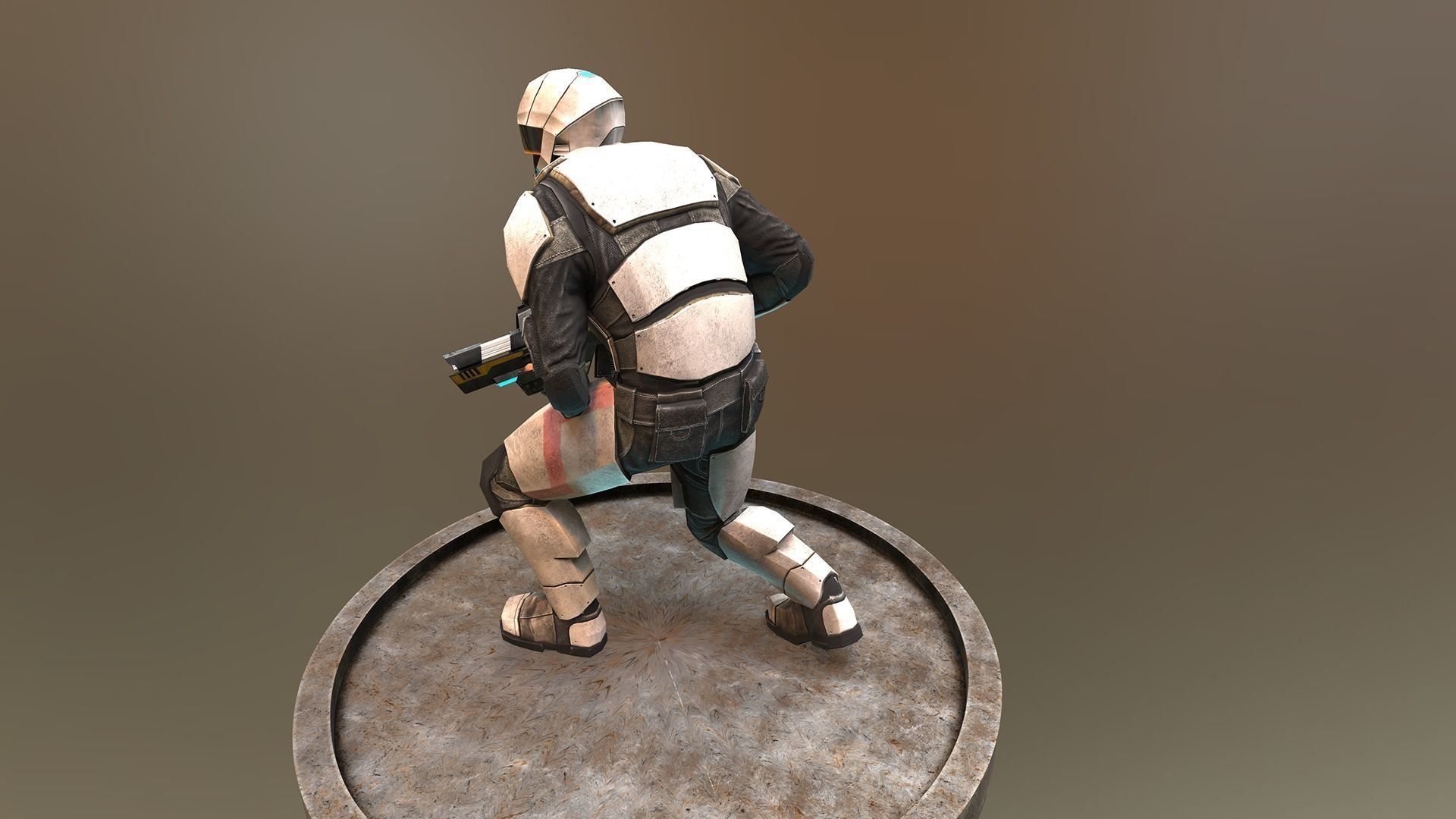 Futuristic Soldier Low-poly 3D model_4