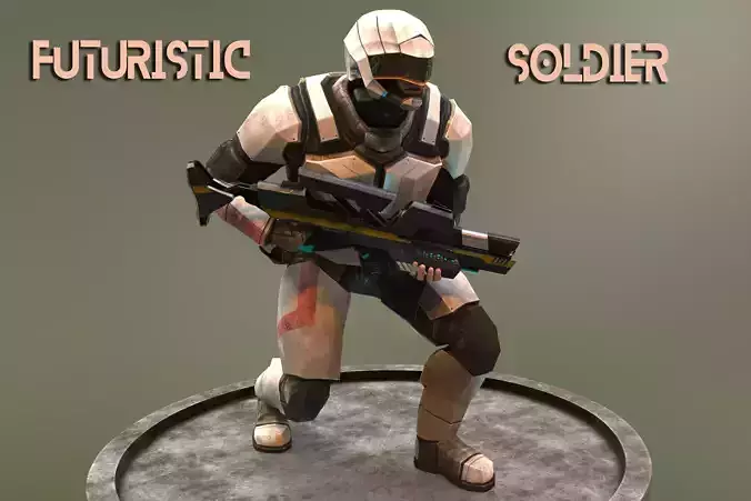 Futuristic Soldier Low-poly 3D model Futuristic Soldier Low-poly 3D model