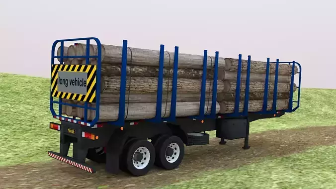 Trailer-semitrailer truck with sign