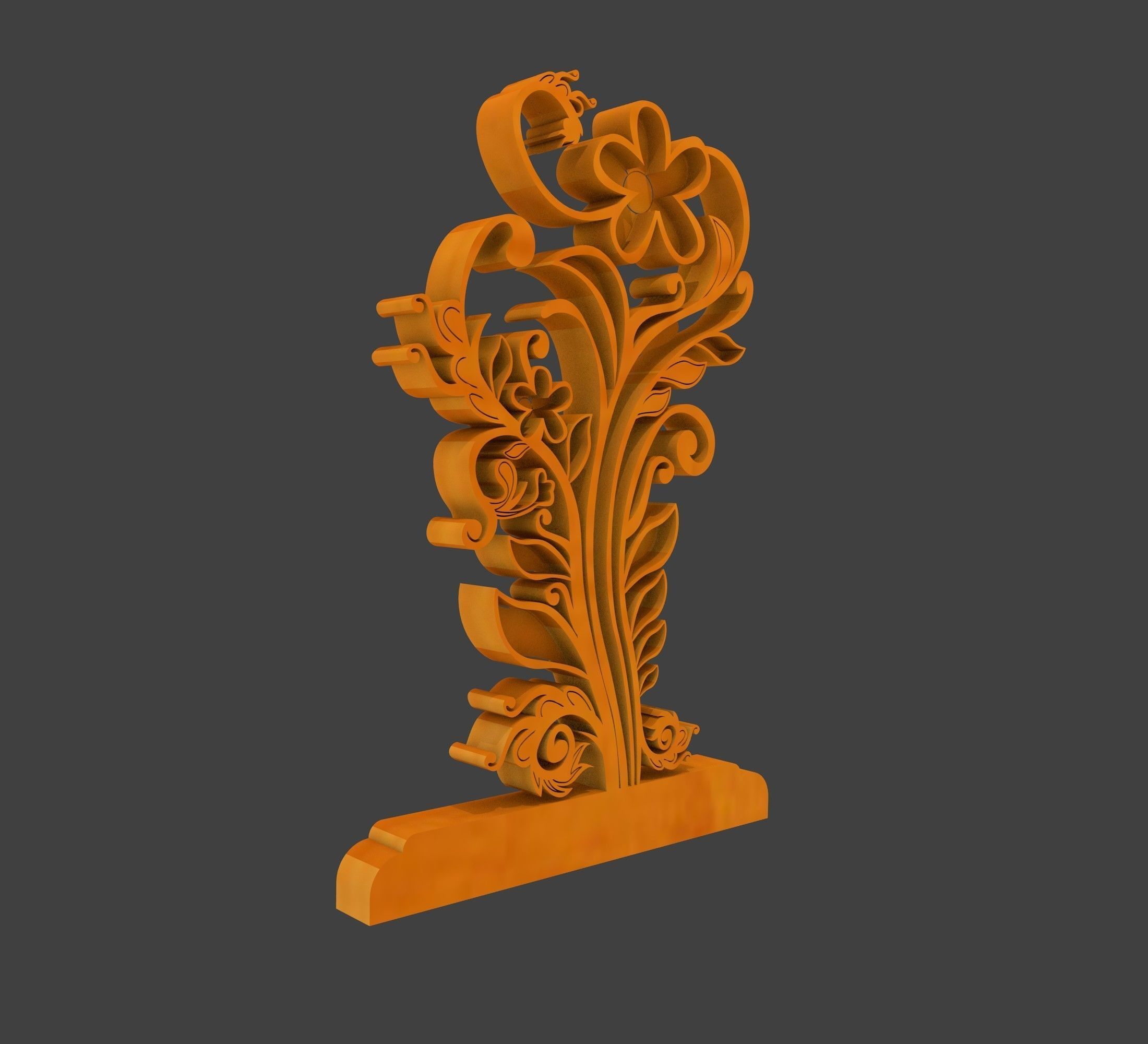 3D Rendering of Gapura Ornament Free low-poly 3D model_1