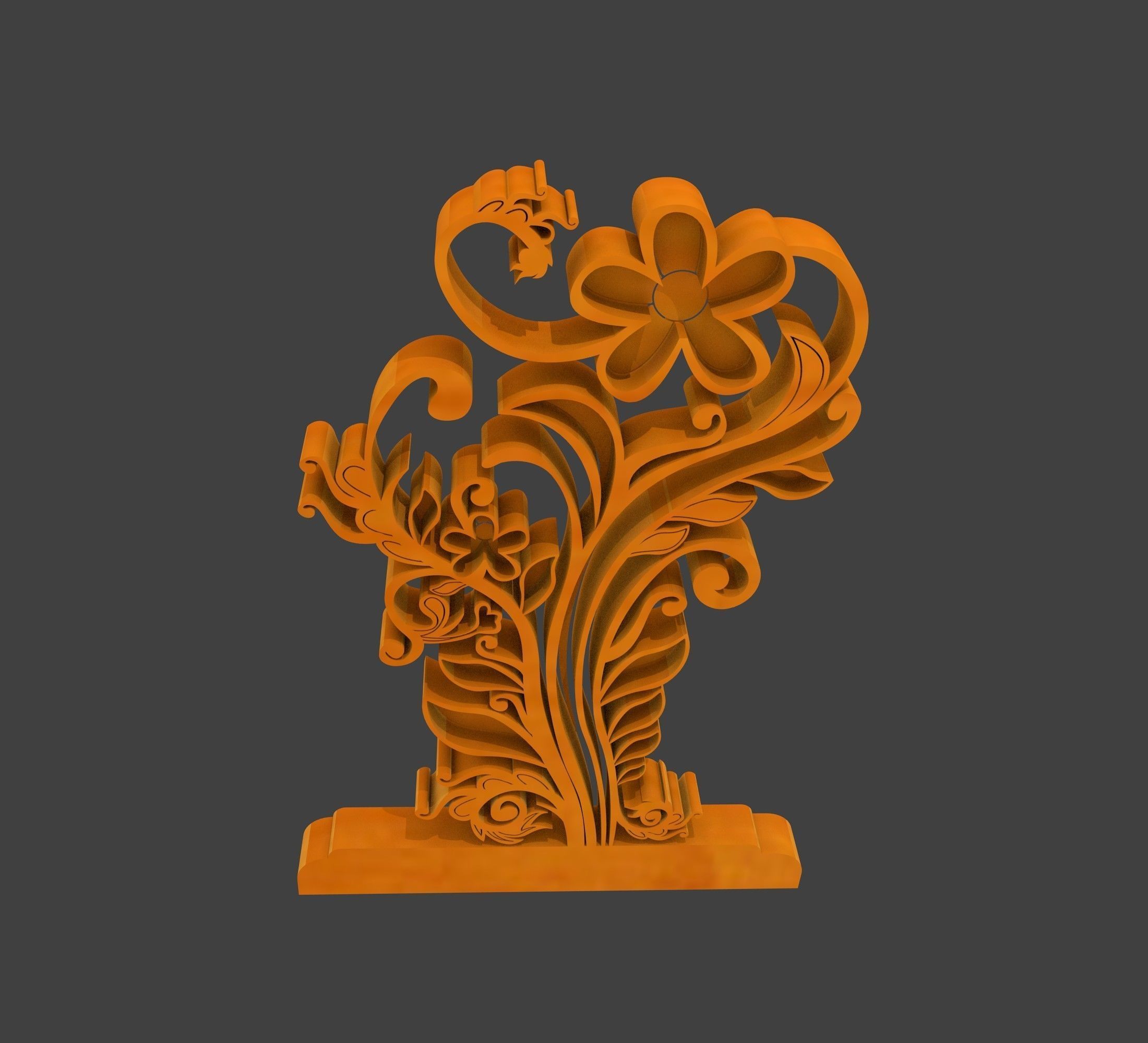 3D Rendering of Gapura Ornament Free low-poly 3D model_4