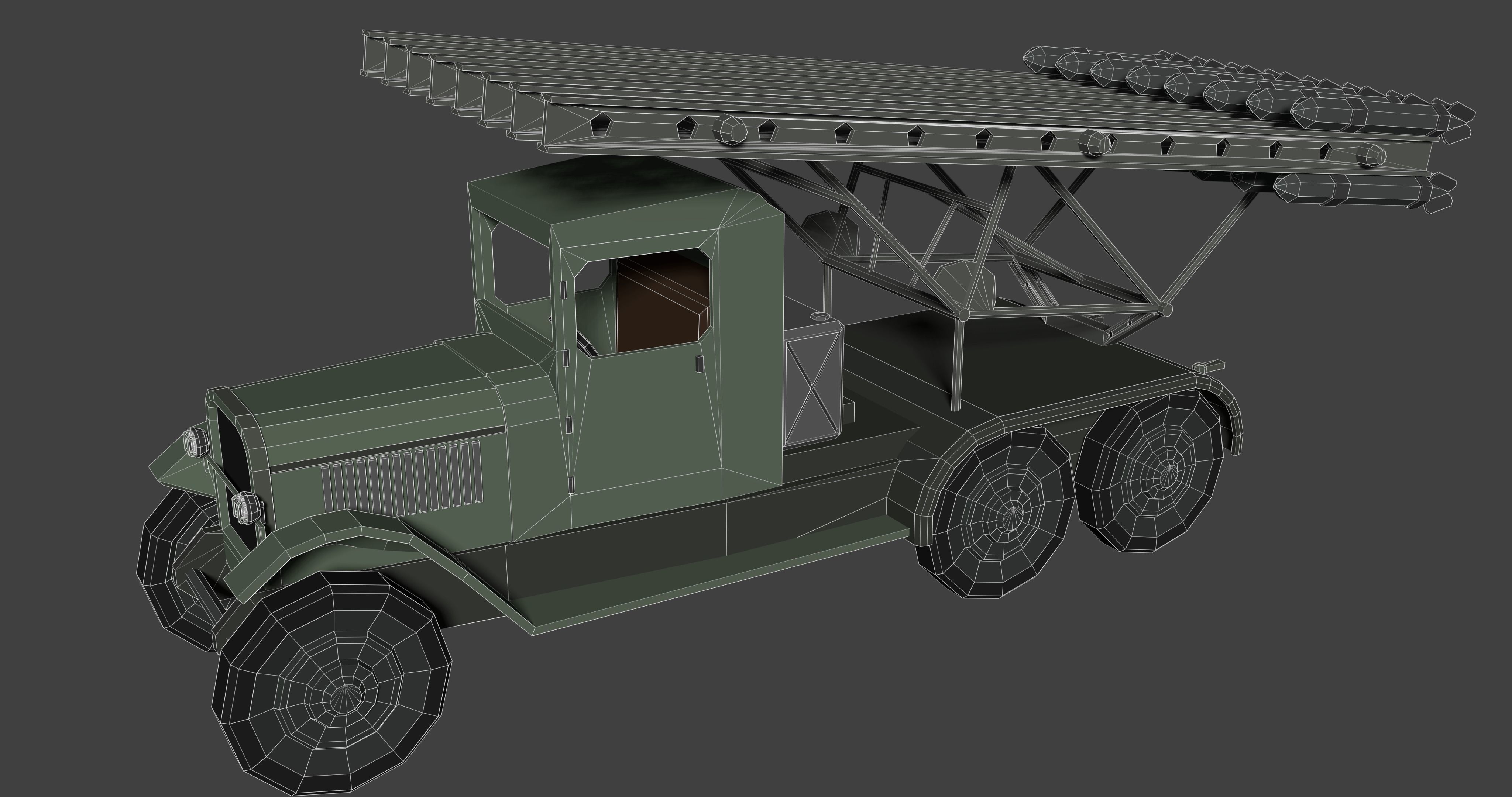 Katusha  USSR - LowPoly isometric Low-poly 3D model_9