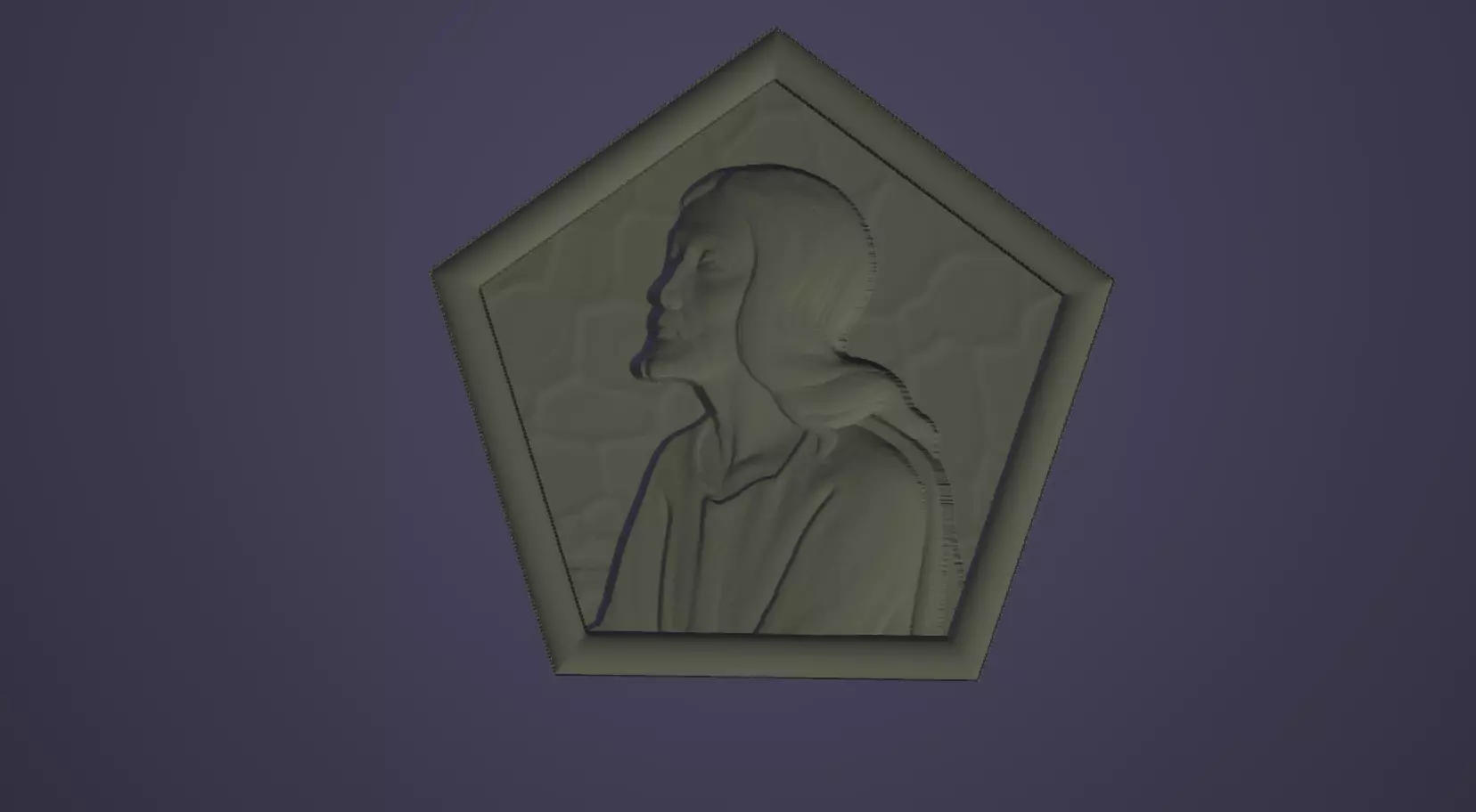 Jesus Christ in a pentagon 3D model for CNC and 3D 3D print model