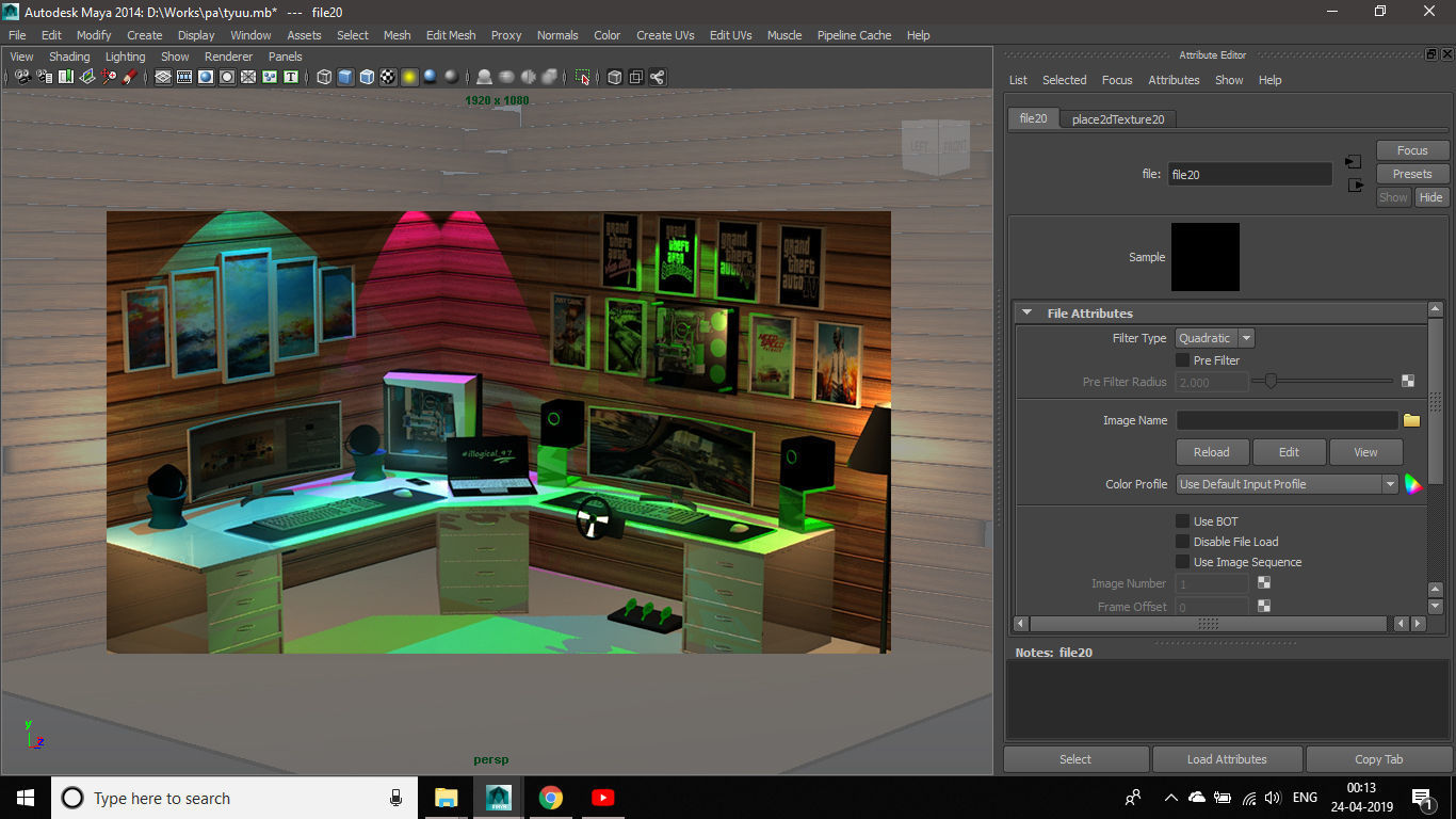 PC Desk Setup 3D model_31