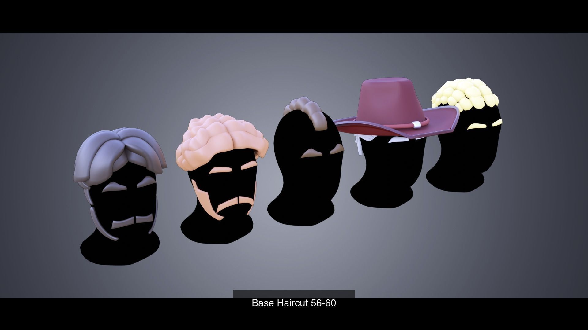 150 Base Stylized Hair 3D Model Collection_29