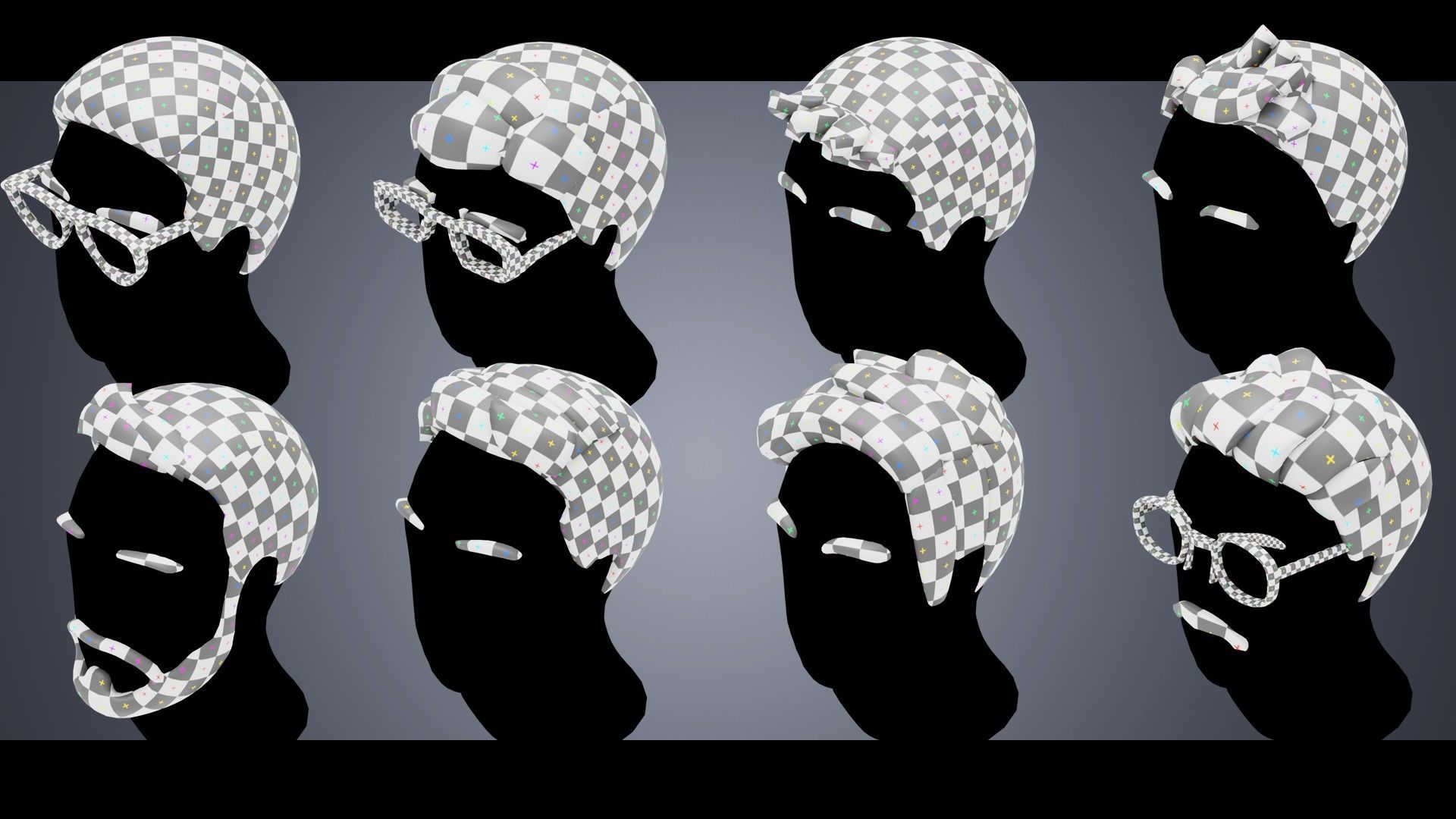 150 Base Stylized Hair 3D Model Collection_21