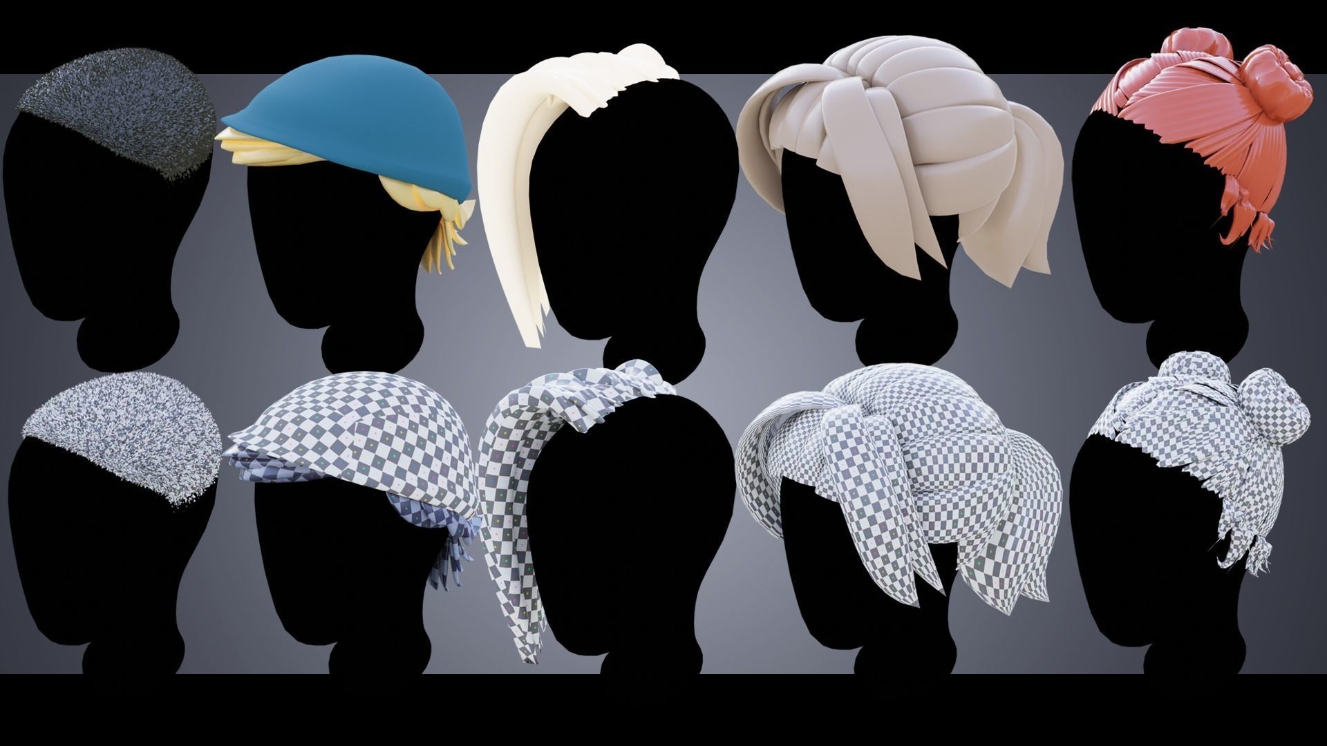 150 Base Stylized Haircuts 3D Model Collection_15